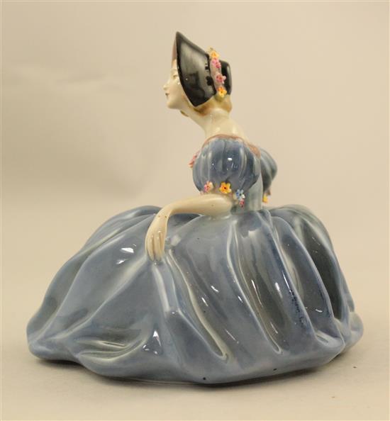 A rare Wade underglaze porcelain figure of Curtsey, c.1938, 13cm